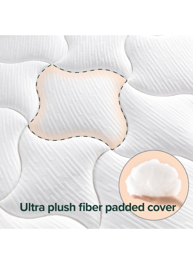 Zinus 30cm Cloud Memory Foam Mattress | King Size | Pressure Relieving Comfort | Fiberglass-Free | OEKO-TEX®| CertiPUR-US® Certified | Mattress in a Box | White | 200L×180W×30H CM | - Image 2